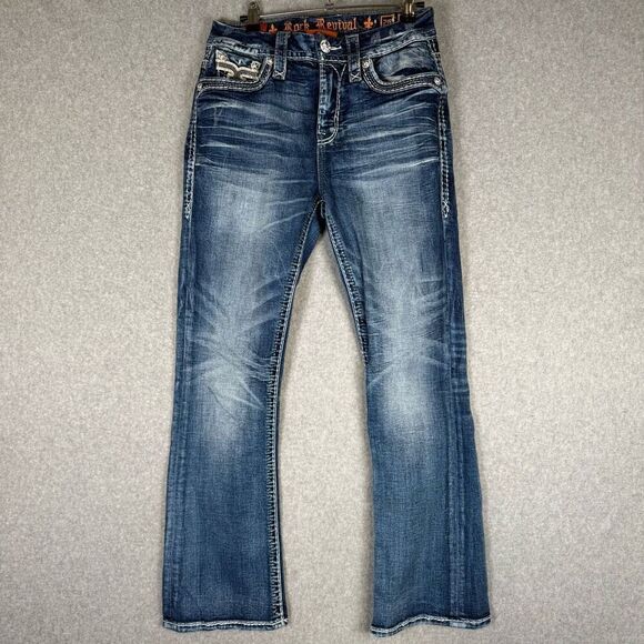 Rock Revival Denim - WOMENS Rock Revival "ASH ROSE" "R" Faux Pocket Easy Boot Jeans 26 x 29